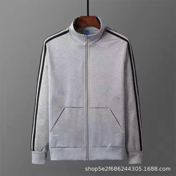 Primavera y otoño traje deportivo casual suéter cardigan de manga larga para hombres guapo par universitario de tres polos traje suelto de dos piezas