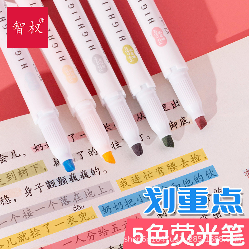 高い顔の値の清新な蛍光の手のペンの双頭の蛍光のペンの学生は絵画で重点のマーカーのペンをつけて文房具を卸売りします。|undefined