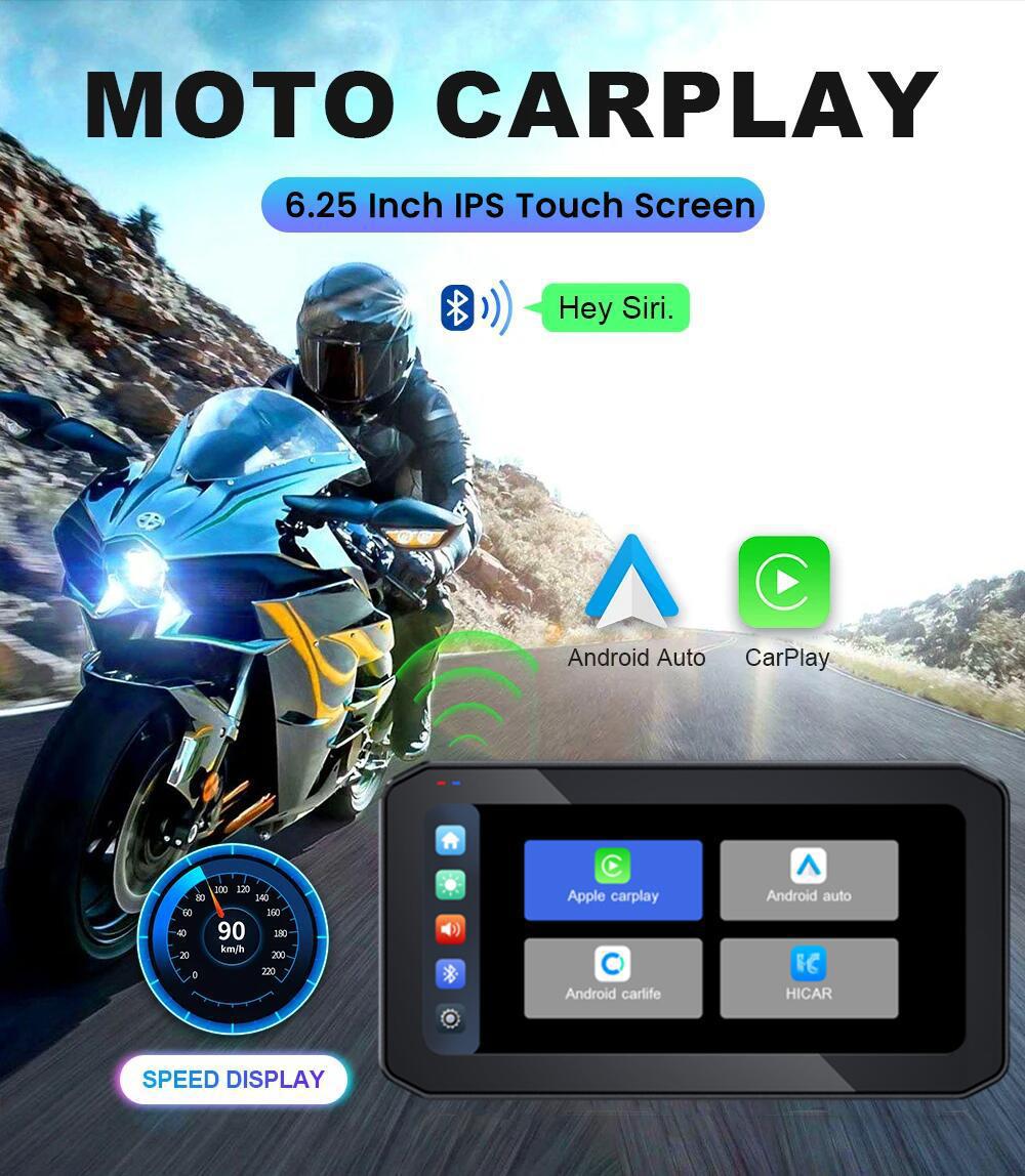 carplay motorcycle driving recorder screen navigation interconnected waterproof anti-shake tire pressure HD GPS navigation