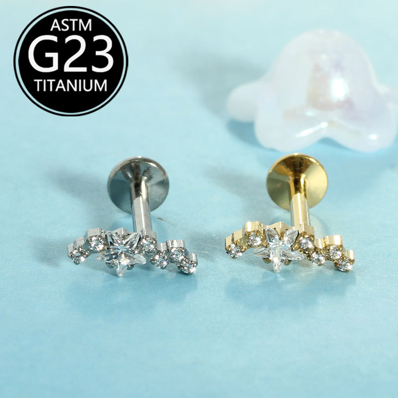 Labret piercing jewelry detail image
