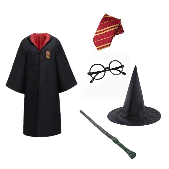 Плащ Гарри Поттера + шляпа + очки + пластиковая волшебная палочка + галстук