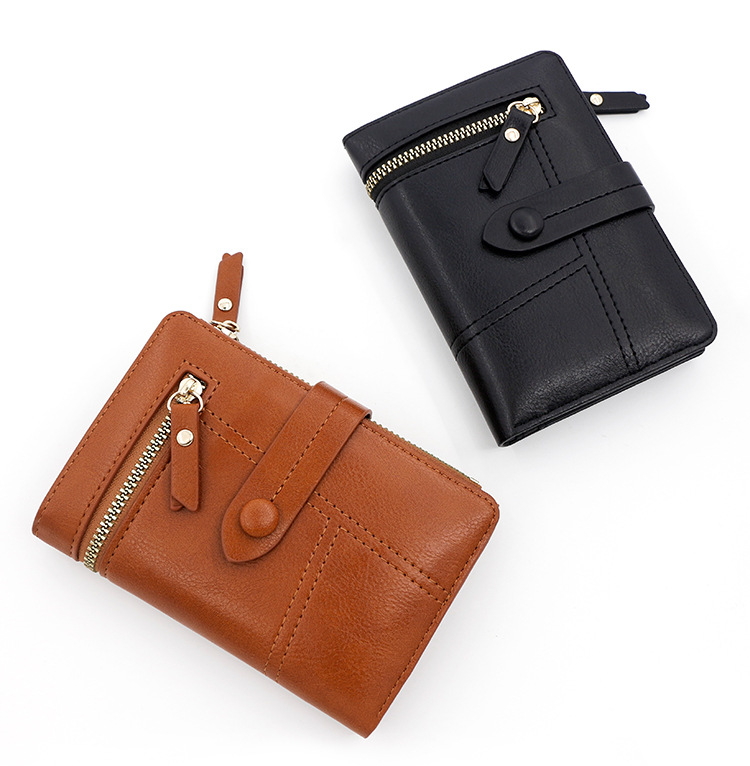 Women's Solid Color Pu Leather Buckle Wallets display picture 3