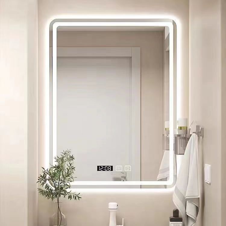 Espejo inteligente pantalla táctil LED espejo de baño de pared inodoro anti-nebble espejo de maquillaje con lámpara espejo de pared