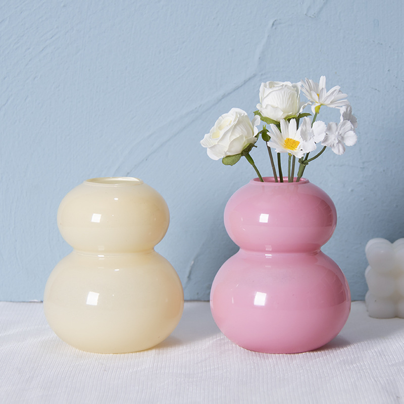 Nuevo vasos de cristal creativos de calabaza hidropónica plantas floral vasos de flores secas decoraciones de mesa de sala de estar