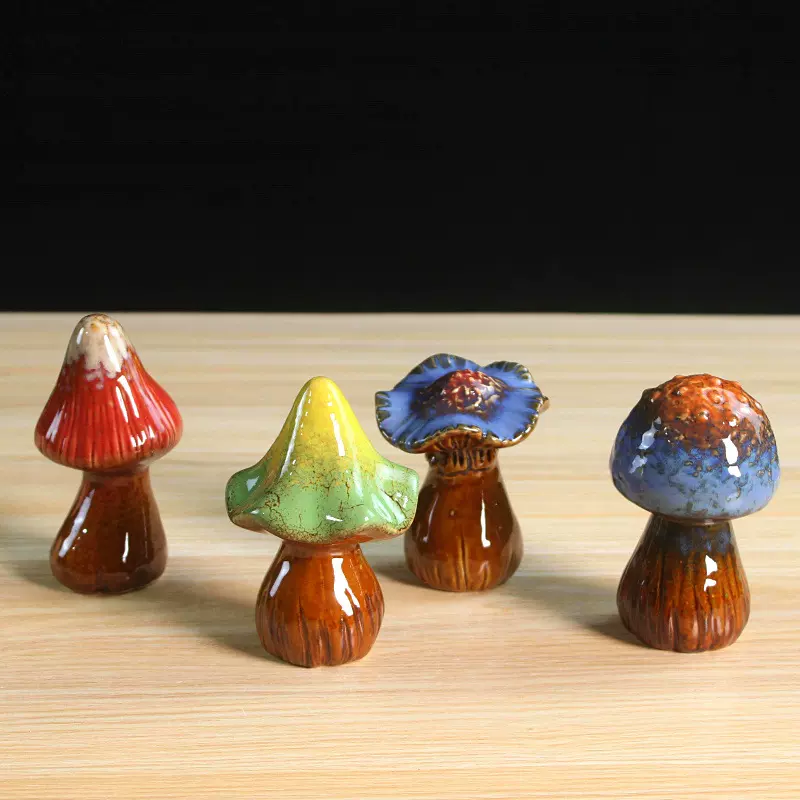 陶瓷仿真蘑菇工艺品家居陶瓷蘑菇摆件 花园假山花盆装饰摆设6604