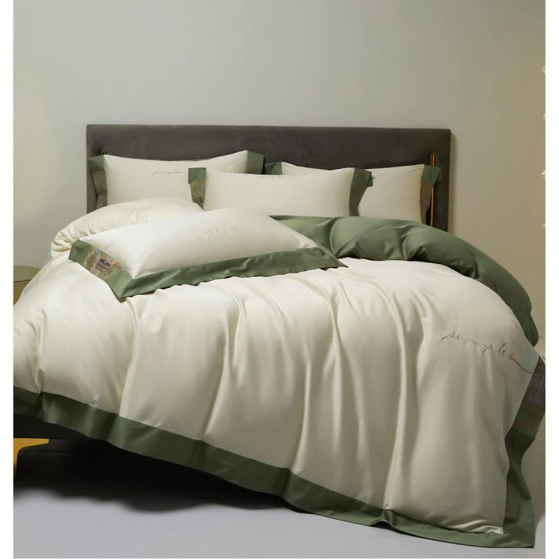 Q4Phappylove red four-piece wedding bedding set 100S wedding simple wedding
