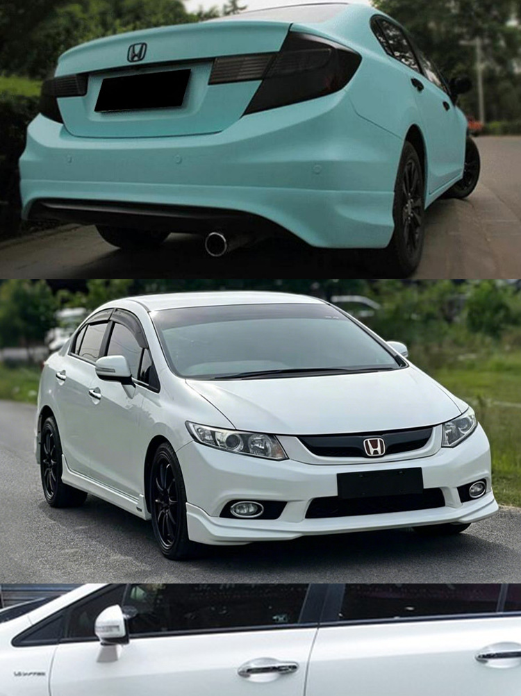 Suitable for 2012-2015 Civic Modified Body Kit, Including Front Spoiler, Side Skirts, Rear Lip, and Small Body Kit Accessories