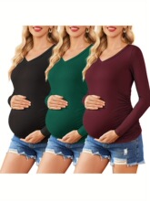 M 83590 V Neck Long Sleeve T Shirt ӡ��V�쳤��T�� ����