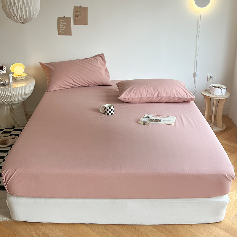 Cubierta de cama de algodón lavado de algodón de clase A, cubierta protectora de colchón de verano de una sola pieza, sábana todo incluido, fijación antideslizante