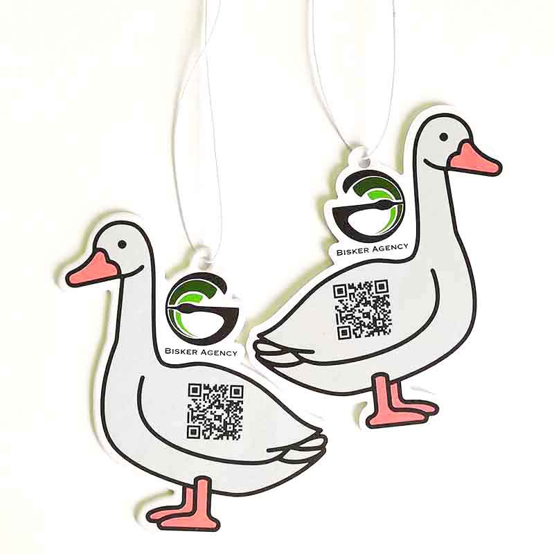 卡通网红动物纸质汽车香片后视镜挂件油站4S洗车店促销香薰片礼品