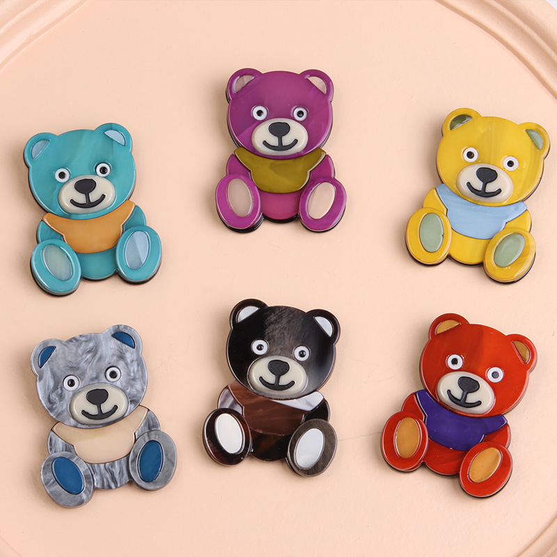 Classic Style Bear Arylic Printing Unisex Brooches display picture 1