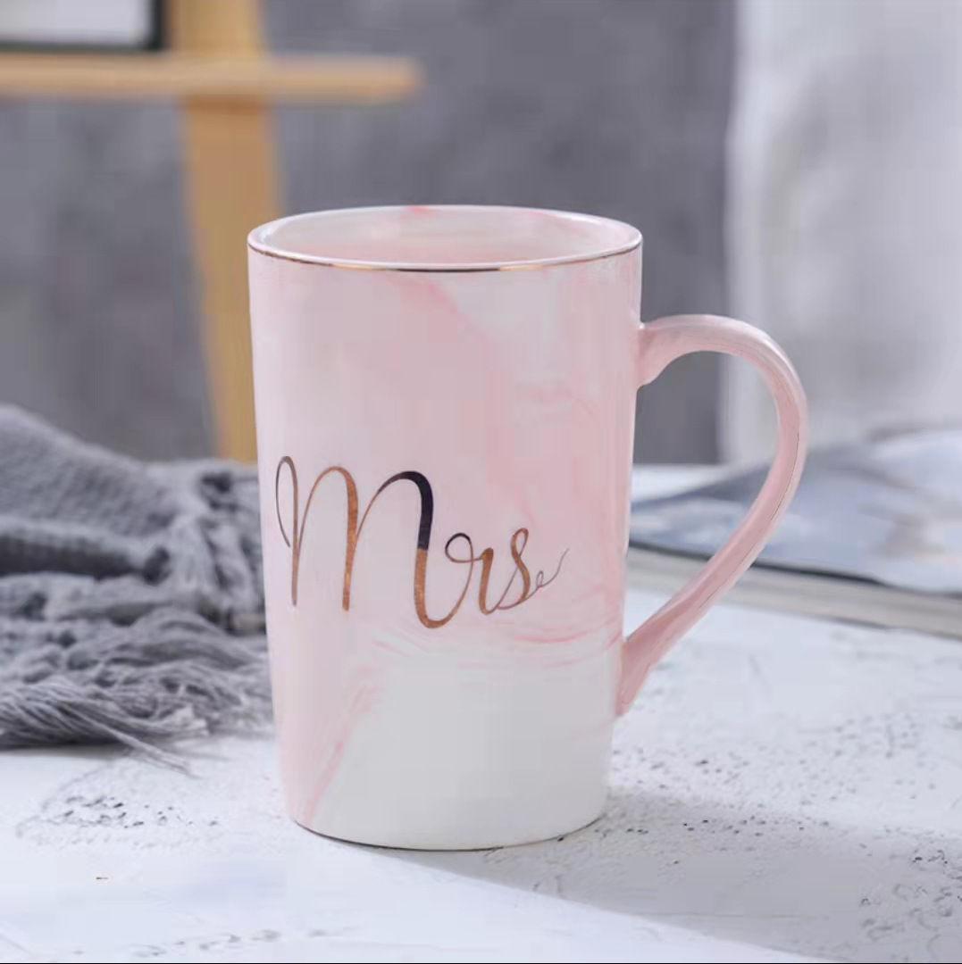 대리석 패턴 - 12온스 컵 핑크 [단일 컵 컬러 박스]