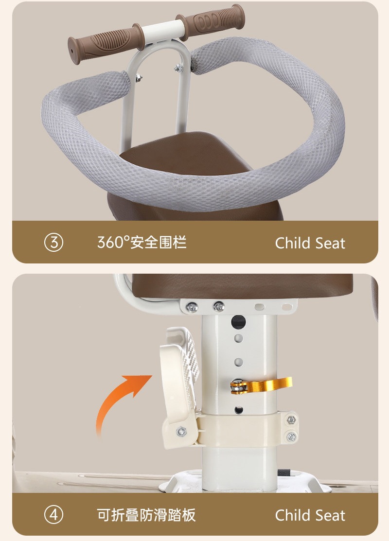 Suitable for electric vehicle child seats, front-mounted electric scooter baby seats, and universal safety seats for scooters, ideal for transporting children