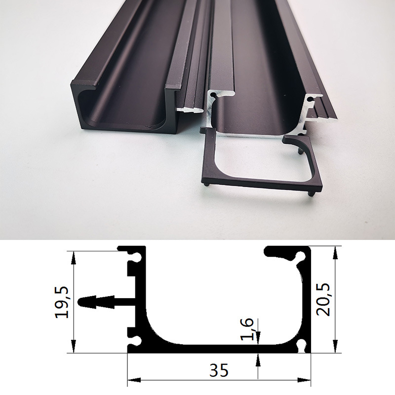 現代簡約G型拉手加厚2.0鋁合金隱形開槽廚房櫥櫃櫃門抽屜把手批發