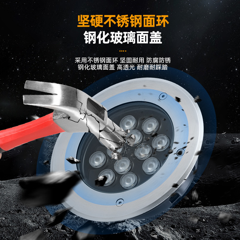lámpara enterrada al aire libre led lámpara enterrada impermeable ultra delgada incrustada cuadrada lámpara de reflector jardín decoración de jardín inyección enterrada