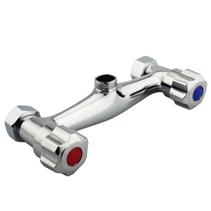 Смеситель для горячей и холодной воды с двойной ручкой в стене, медный корпус, смесительный клапан для ванной комнаты, скрытый водонагреватель, смеситель для душа