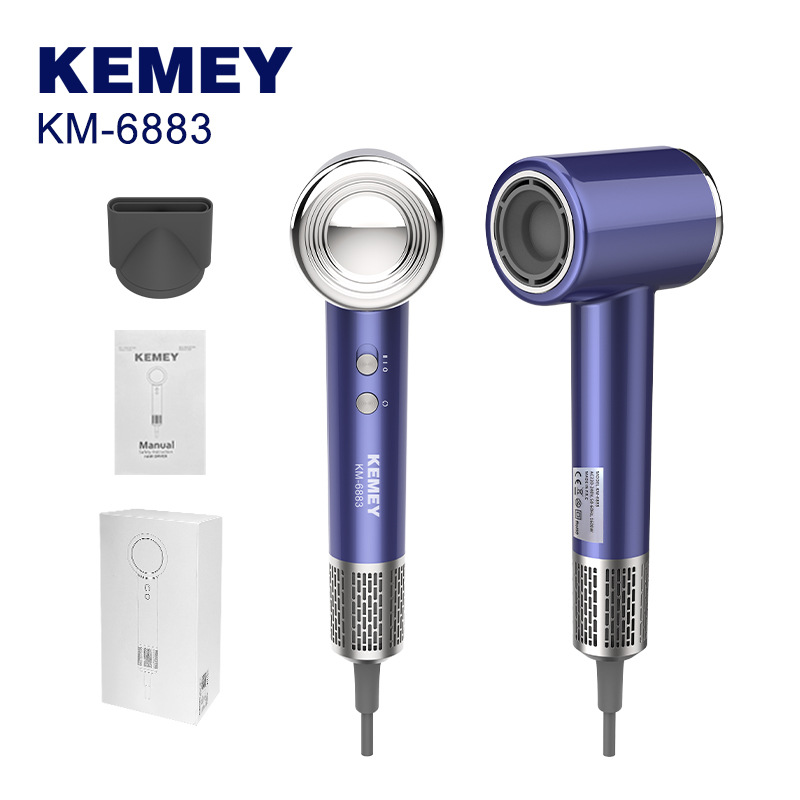 Komei secador de pelo gran viento silencioso KM - 6883 transfronterizo secador de pelo eléctrico de alta potencia sin cepillo secador de pelo anión