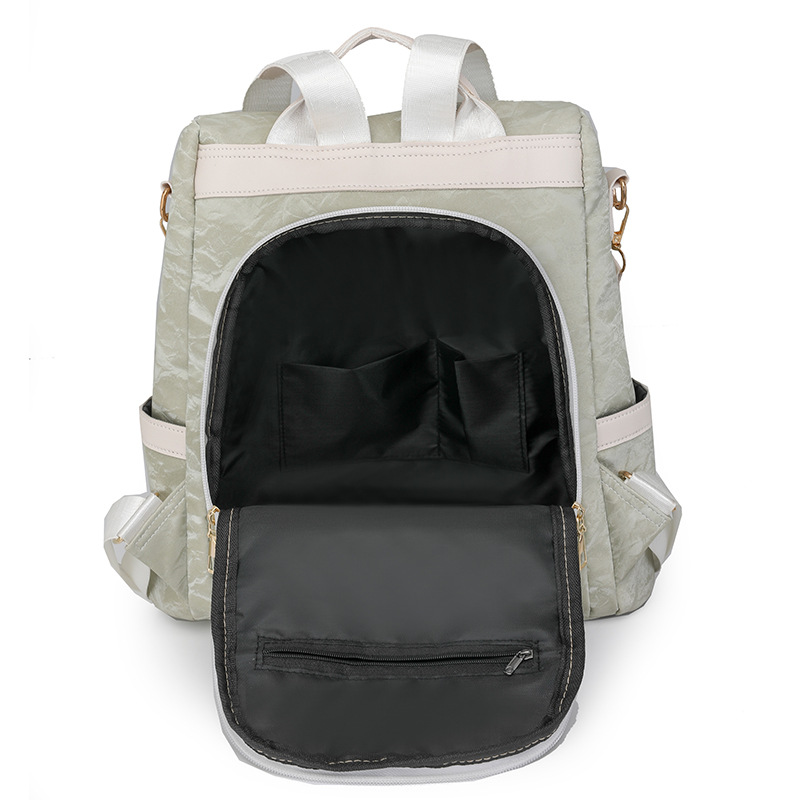 Bolsos para mujer 2024 nuevas señoras casuales mochila antirrobo color de contraste simple paquete mochila de viaje de doble propósito al por mayor