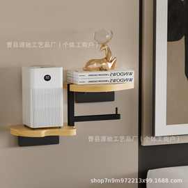 铁木置物架卧室客厅壁挂式收纳架耳机帽子音响挂架厕所卷纸置物架