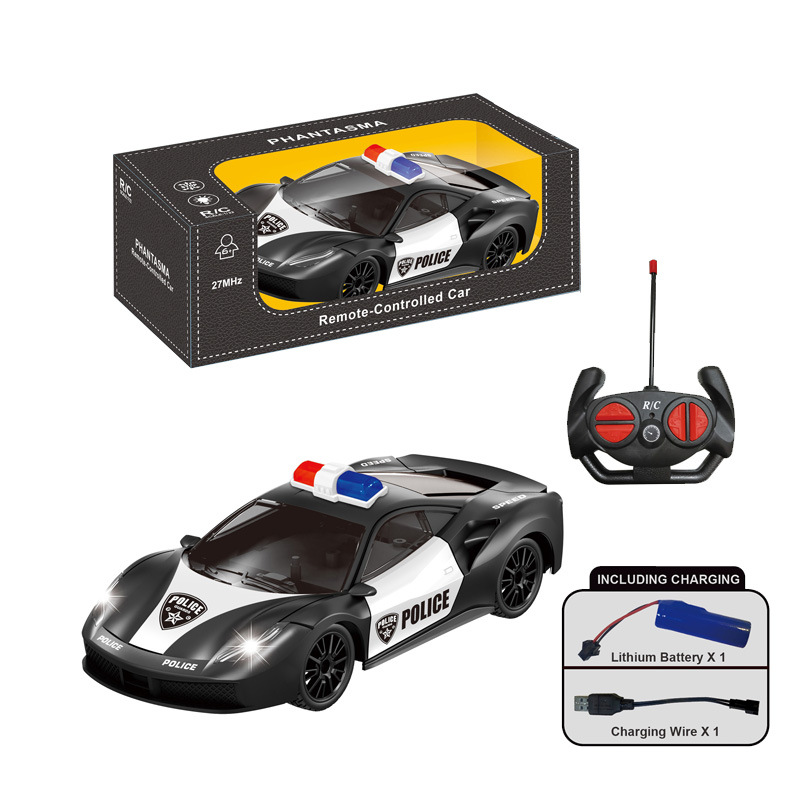 Coche de policía negro (batería recargable incorporada)