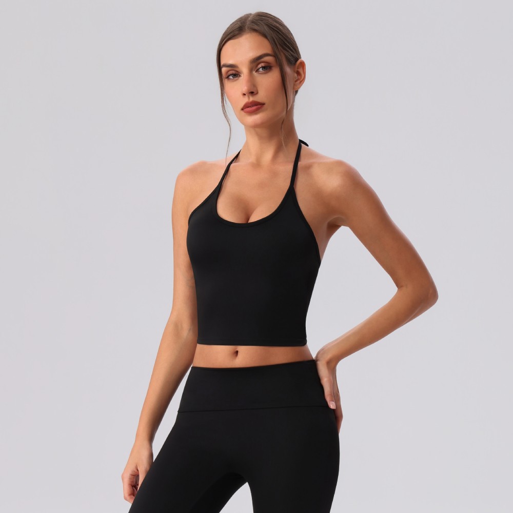 cinturón de hombro delgado chaleco de yoga ventilador camisa deportiva apretada de entrenamiento seco rápido
