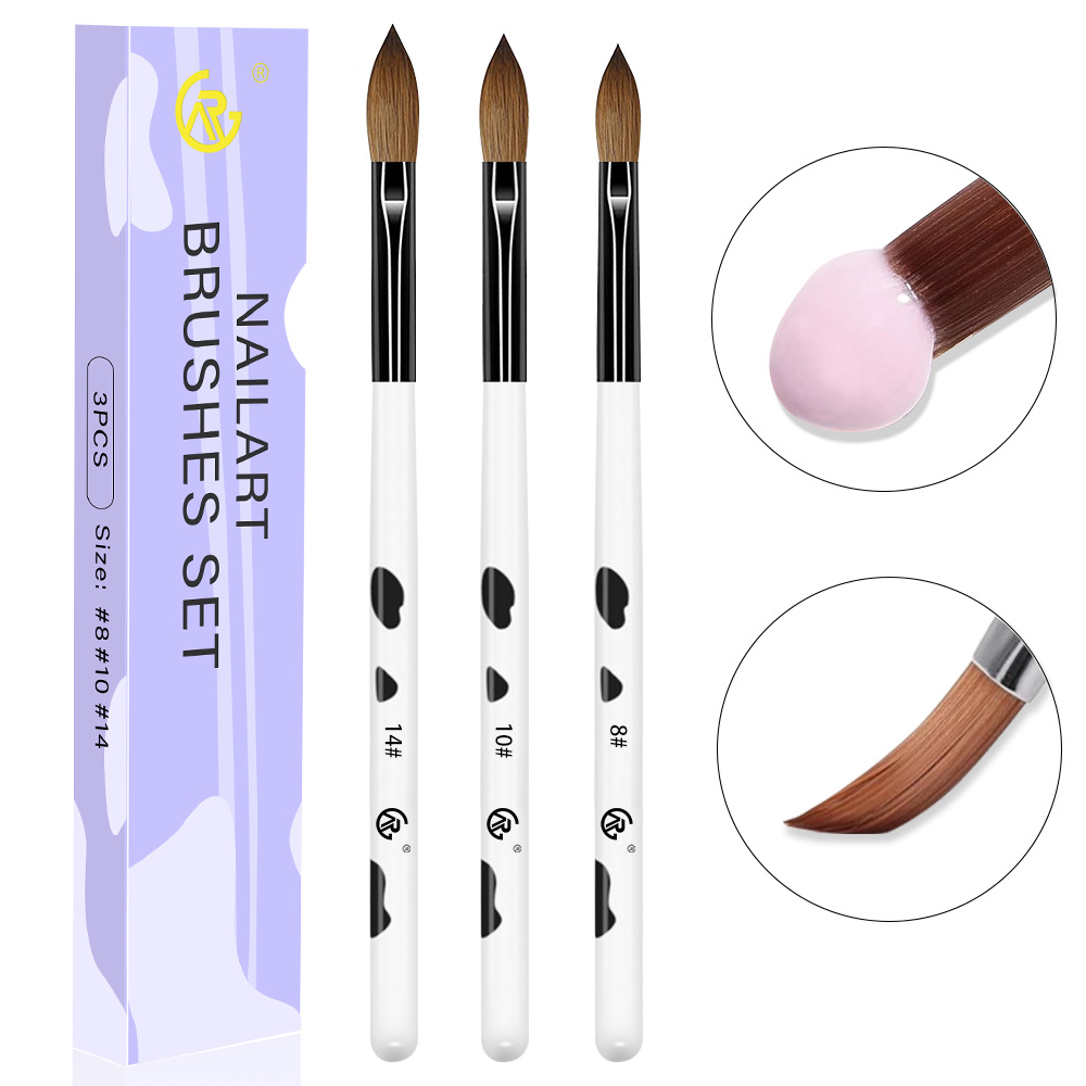 Milk cow pattern nail art crystal pen boxed three-pack cross-border hot selling suitable for three-dimensional carved cartoon nail art pen set