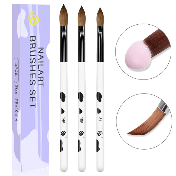 Milk cow pattern nail art crystal pen boxed three-pack cross-border hot selling suitable for three-dimensional carved cartoon nail art pen set