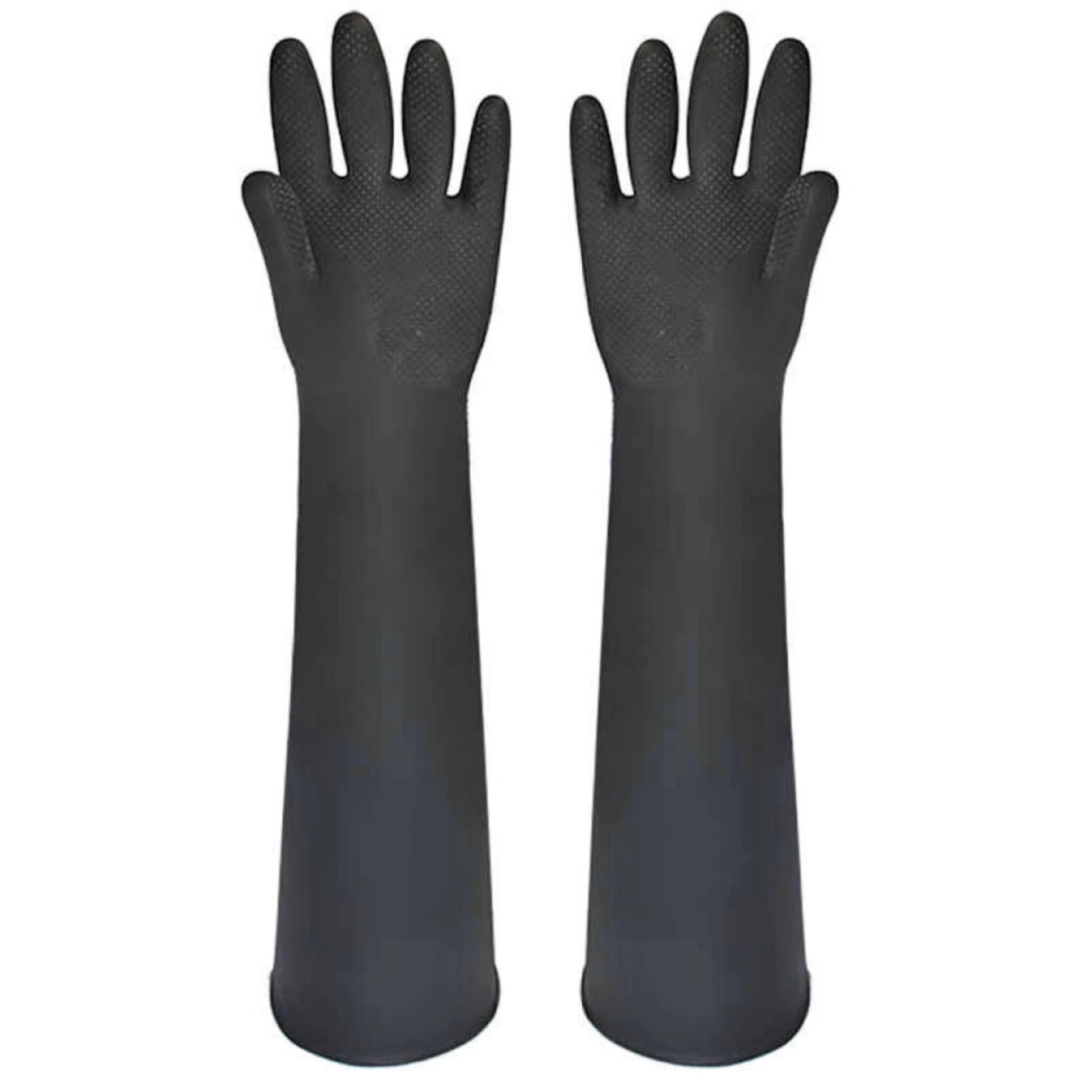 60CM工业耐酸碱橡胶皮手套防酸碱乳胶劳保防护加长加厚防化手套