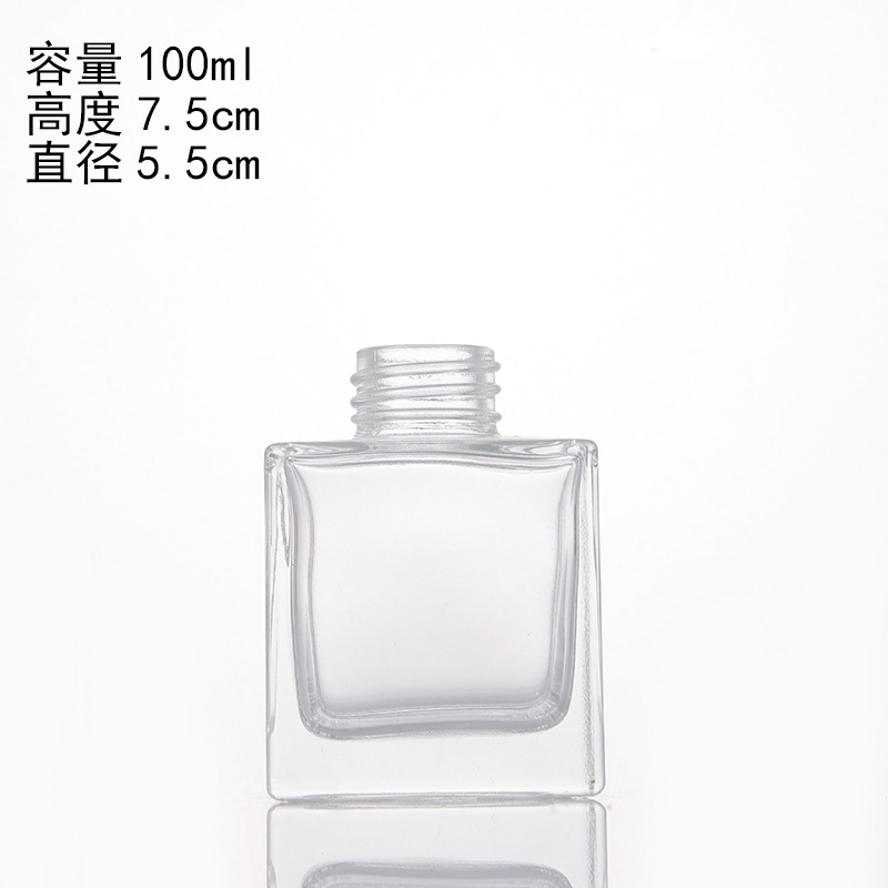 Botella de fragancia cuadrada vertical botella de perfume decoración para el hogar decoración botella de fragancia de vidrio botella de fragancia