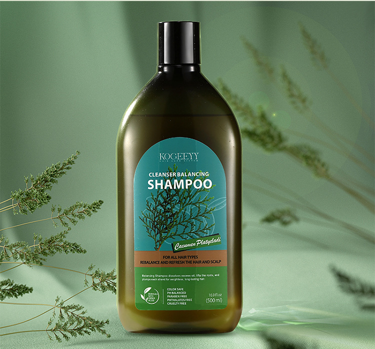 KOGEEYY Cross-border Exclusive Platycladus orientalis Leaf Oil-Control Shampoo, Plant-based Anti-dandruff and Anti-itch Shampoo 500ml undefined