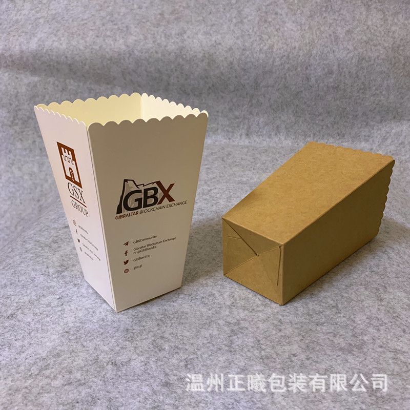 方形免折叠爆米花鸡米花锅包肉炸鸡网红小吃外卖打包纸盒包装