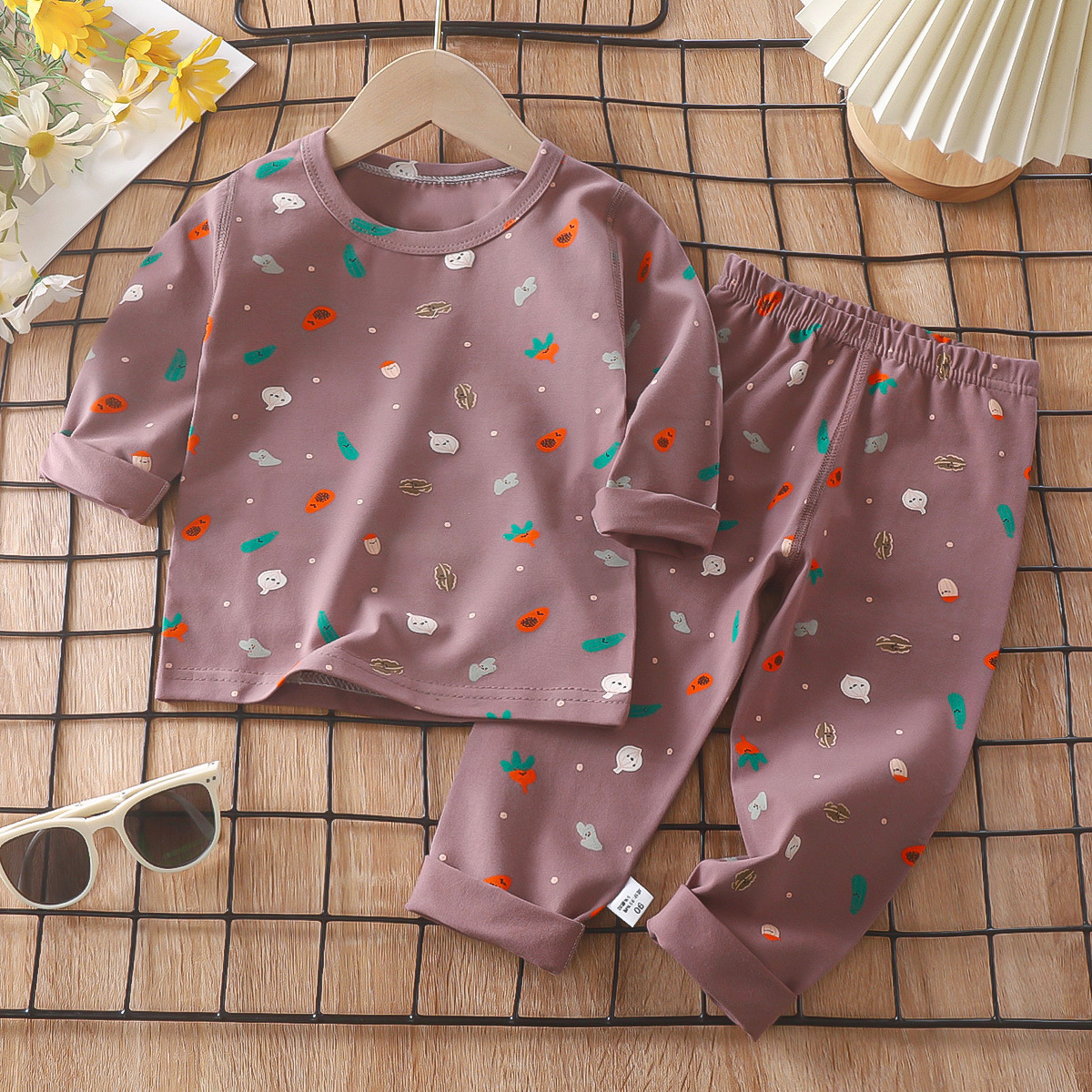 Pajamas infantiles primavera lica algodón ropa interior bebé ropa doméstica para niños niñas chaqueta de otoño pantalones de otoño ropa infantil al por mayor