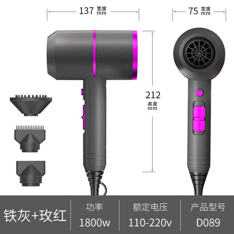 Secador de pelo de iones negativos transfronterizo de Amazon, fabricante mayorista de secadores de pelo de alta potencia para uso doméstico y en dormitorios que no daña el cabello.