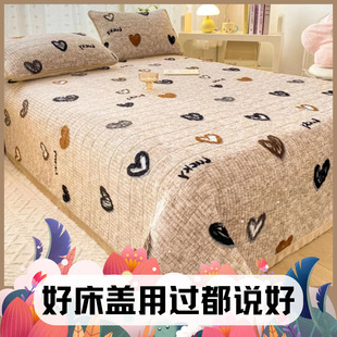 Autumn and Winter Milk Velvet Quilted Bed Sheet Single-piece Thickened Single Student Tatami Bed Cover Padded Bed Mat Kang Cover