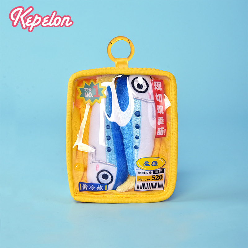 Kaipelon シーフード マーケット かわいいフレッシュカットトレイ 北極貝 サバ サーモンフィレ エビ肉 ぬいぐるみペンダント|undefined