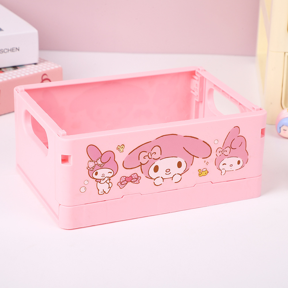 サンリオ折りたたみ式文房具収納ボックス漫画デスクトップ収納ボックス文房具デスクトップペンホルダー収納ボックス