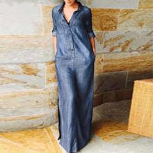 B 51783 Neutral style long denim dress ���Է糤��ţ������ȹ