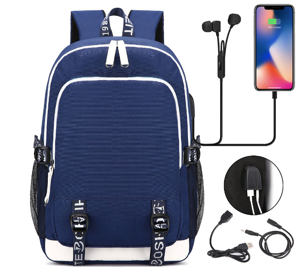 La nueva mochila de tela Oxford transfronteriza recargable para estudiantes universitarios y de secundaria mochila para hombres y mujeres mochila de moda casual