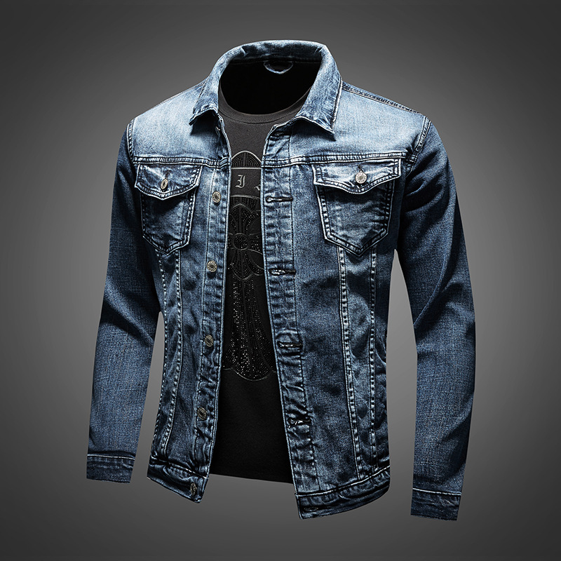 2025 Spring and Autumn New Large Size Denim Jacket Men's Denim Jacket Men's Jacket Refreshing and Casual