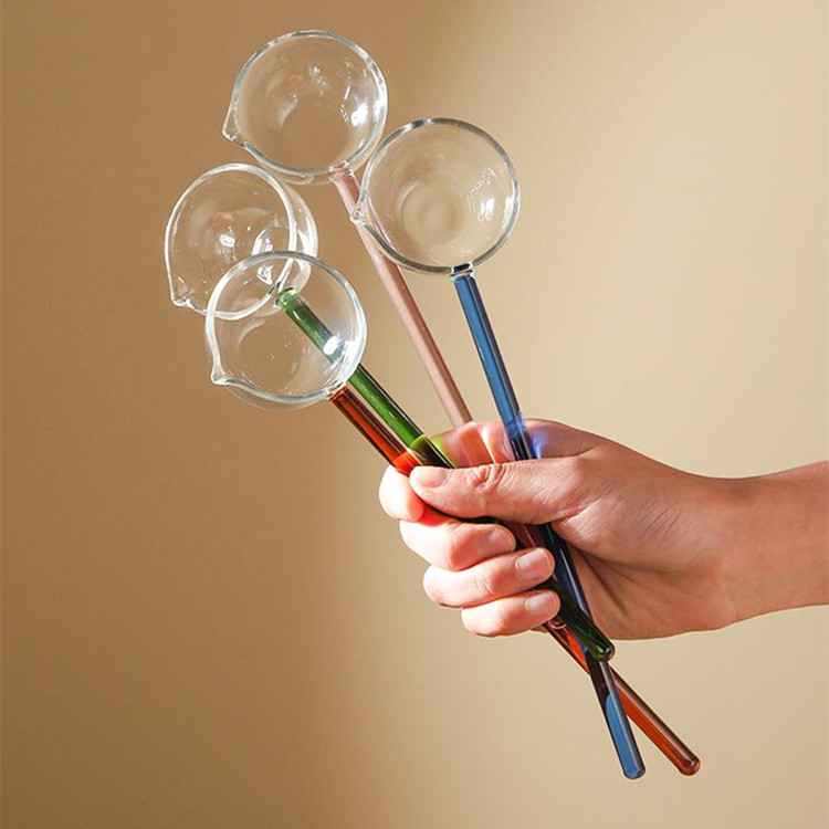 Transparent glass spoon for home use