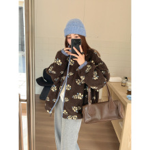 GAGD 毛毛立领外套女 2025冬季新款小众加厚设计羊羔毛绒呢夹克