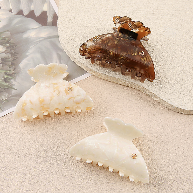 紫藤醋酸时尚简约抓夹半扎发夹头饰女式百搭发爪夹头发高级感发饰