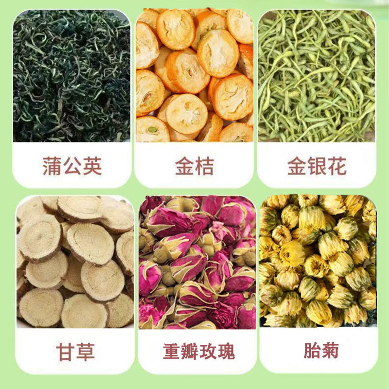 タンポポ、金柑茶、菊、八重バラ、本物の原料、独立した三角袋、卸売ハーブティー|undefined