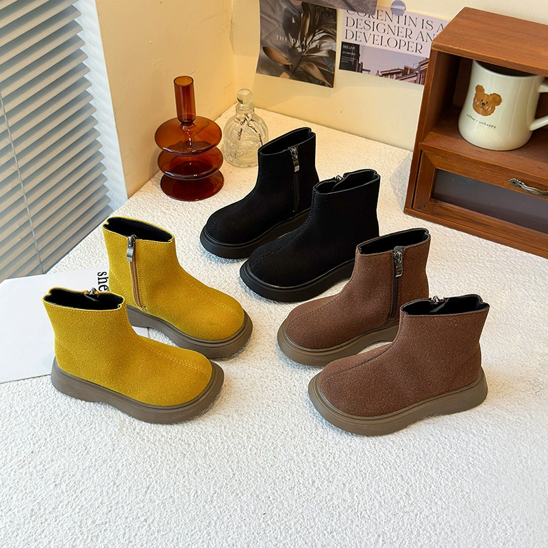 Martens модные однотонные ретро детские демисезонные короткие сапоги простой и элегантный дизайн подходят для носки на улице
