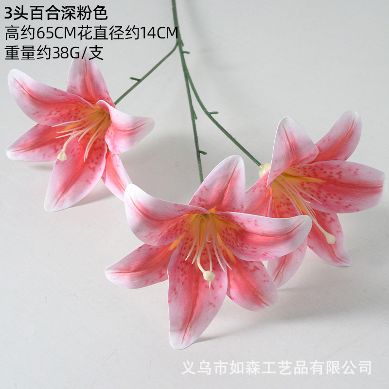 3 lirios rosa oscuro