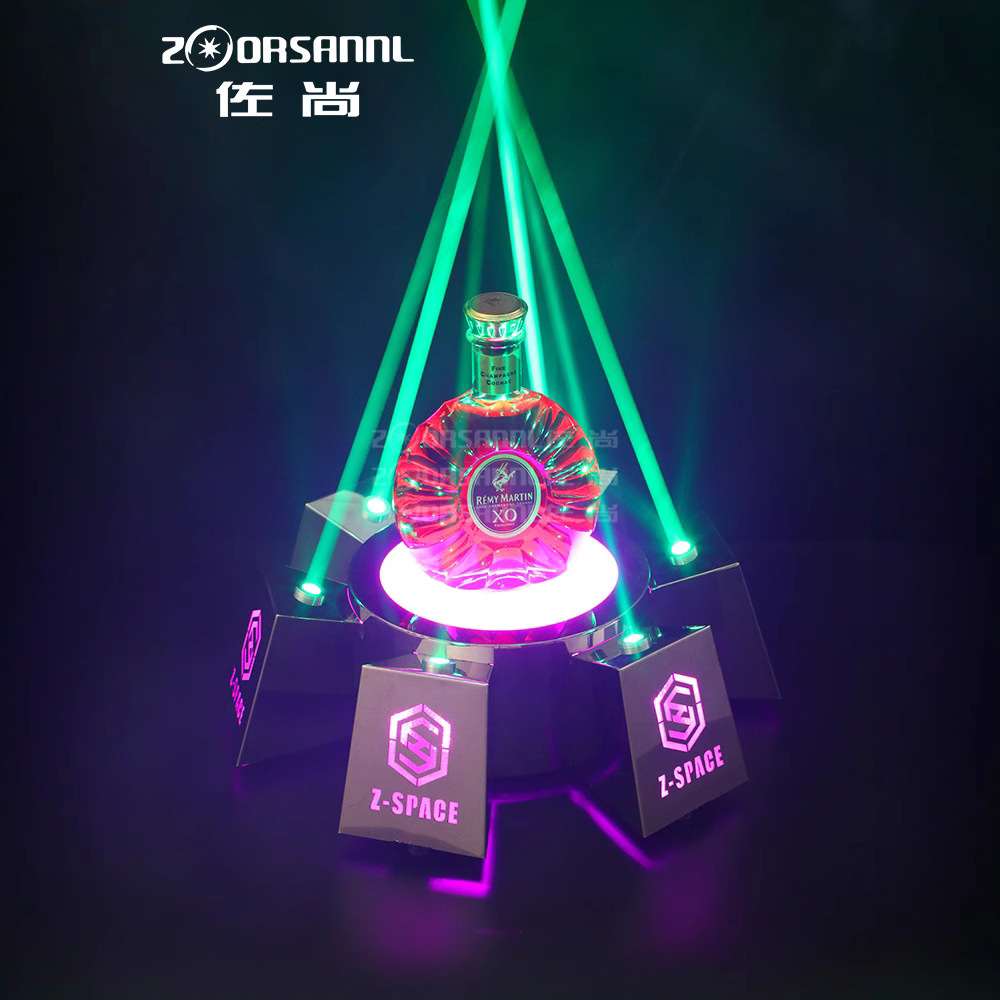 Barra de vino emisor de luz vino creativo vino extranjero soporte de exhibición KTV champán titular LED Acero inoxidable láser vino titular