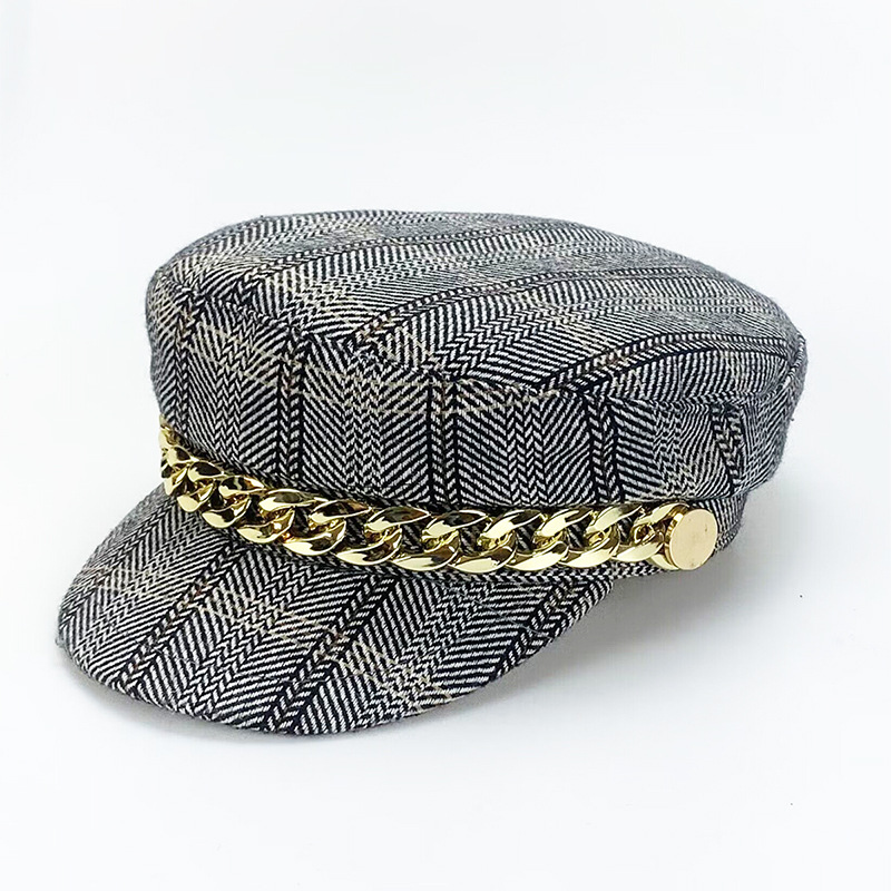 Women's Retro Sweet Plaid Curved Eaves Beret Hat display picture 1