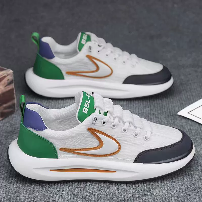 Мужская мода повседневная одиночная обувь кожаная дышащая спортивная обувь дикая минималистичная конструкция легкая износостойкая резиновая подошва