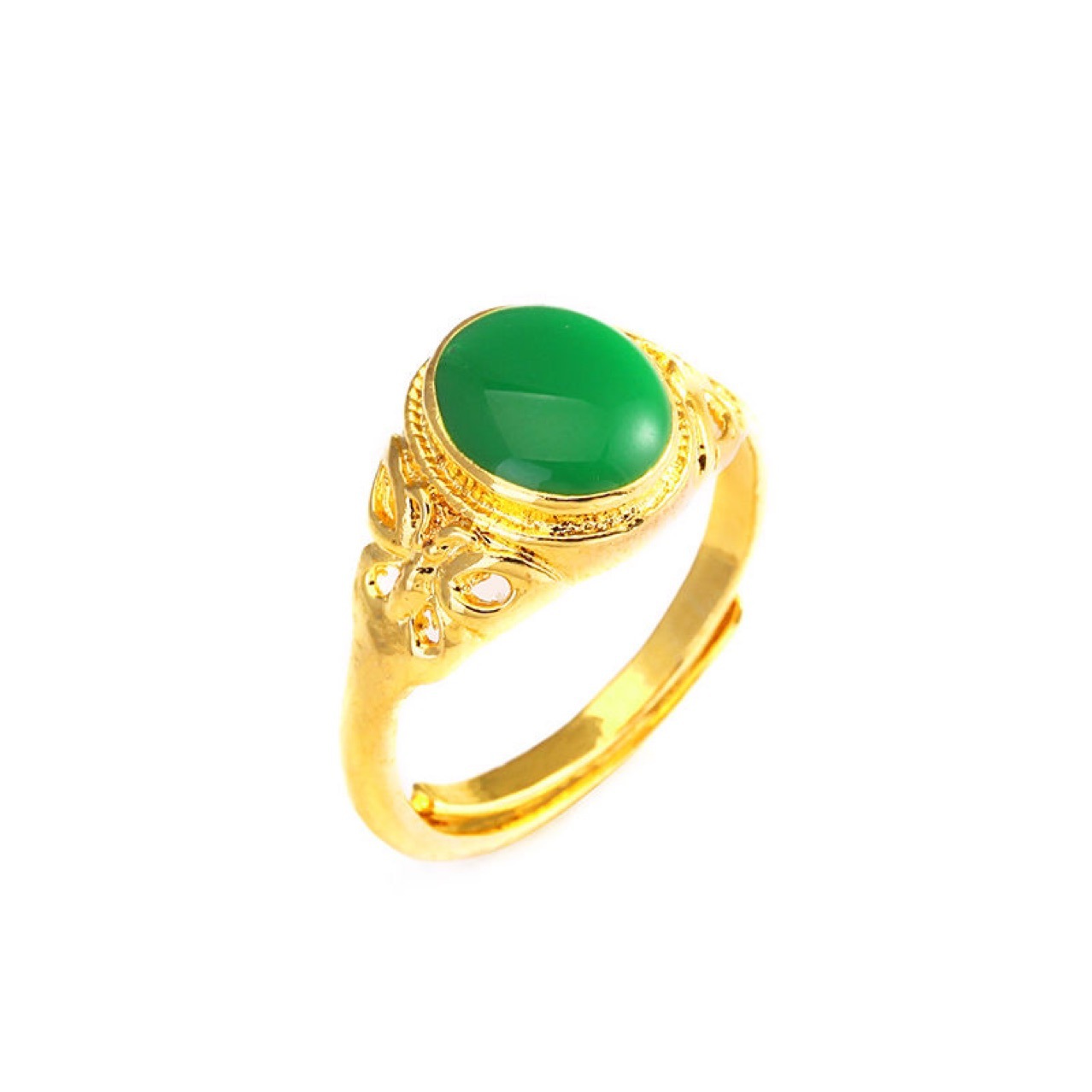 Designer ring voor dames verguld met rode en groene edelstenen_voghion.com