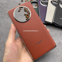 适用华为matex5手机壳新款磁吸铰链全包高档素皮无线充潮款保护壳